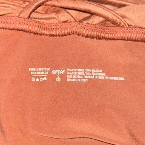 Aerie Terracotta Orange Sleeveless Tank Top Sunnie Bodysuit Women's Size Small S - Picture 5 of 5